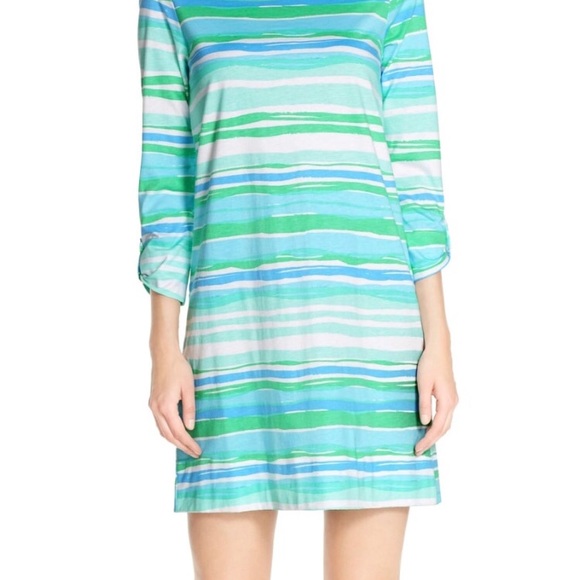 Lilly Pulitzer Linden Dress Seaspray Blu Stripe - Picture 2 of 4